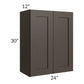 RTA Southport Espresso Shaker 24" x 30" Wall Cabinet with 2 Decorative End Panels