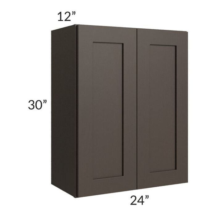 RTA Southport Espresso Shaker 24" x 30" Wall Cabinet with 2 Decorative End Panels