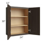 RTA Southport Espresso Shaker 24" x 30" Wall Cabinet with 2 Decorative End Panels