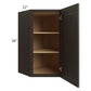 RTA Southport Espresso Shaker 24" x 36" Wall Diagonal Corner Cabinet with 1 Decorative End Panel and Glass Door