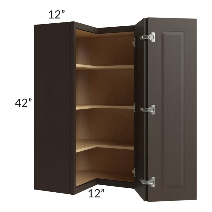 RTA Southport Espresso Shaker 24" x 42" Easy Reach Corner Wall Cabinet