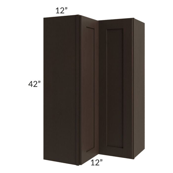 RTA Southport Espresso Shaker 24" x 42" Easy Reach Corner Wall Cabinet
