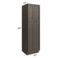 RTA Southport Espresso Shaker 24" x 84" Wall Pantry with 1 Roll Out Tray