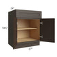 RTA Southport Espresso Shaker 27" Base Cabinet with 2 Decorative End Panels and 2 Roll Out Trays