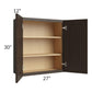 RTA Southport Espresso Shaker 27" x 30" Wall Cabinet with 2 Decorative End Panels