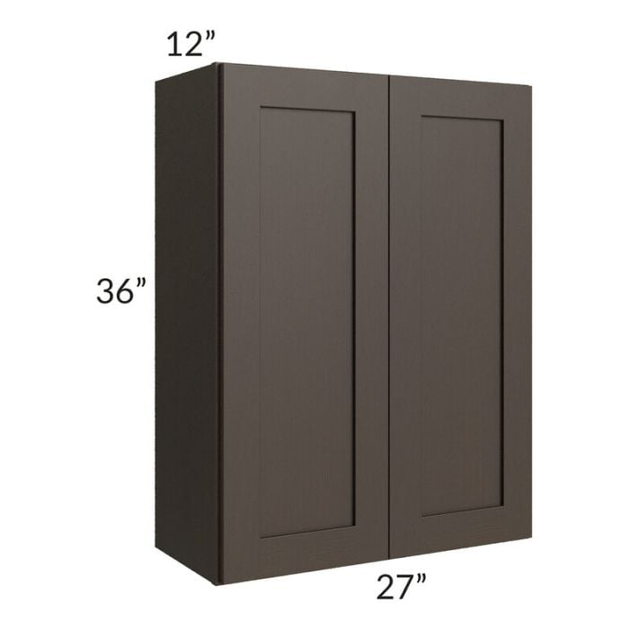 RTA Southport Espresso Shaker 27" x 36" Wall Cabinet with 1 Decorative End Panel