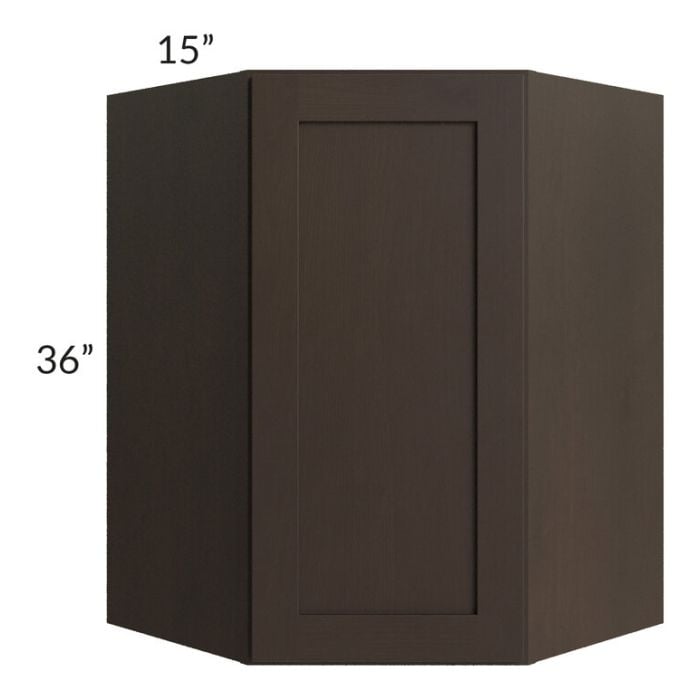 RTA Southport Espresso Shaker 27" x 36" Wall Diagonal Corner Cabinet