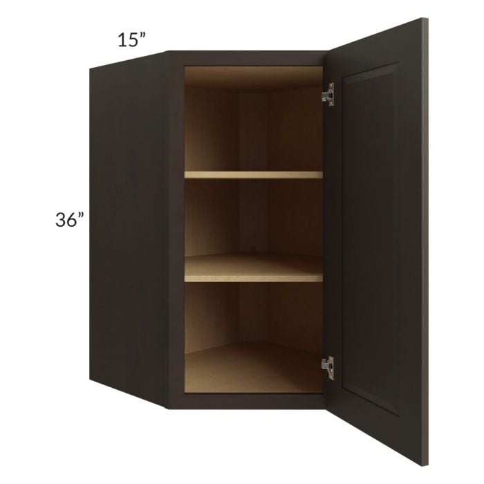 RTA Southport Espresso Shaker 27" x 36" Wall Diagonal Corner Cabinet