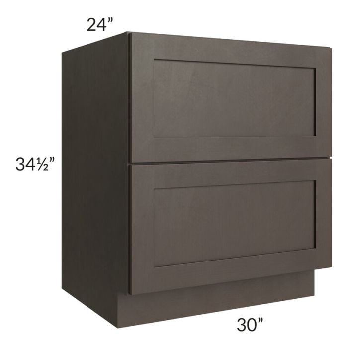 RTA Southport Espresso Shaker 30" 2-Drawer Base Cabinet