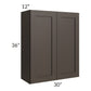 RTA Southport Espresso Shaker 30" x 36" Wall Cabinet