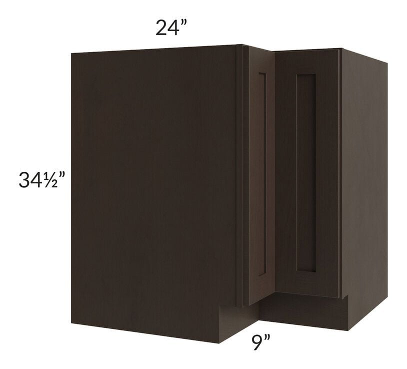 RTA Southport Espresso Shaker 33" Corner Base Cabinet (Trays sold separately for a Lazy Susan application) with 1 Decorative End Panel and Lazy Susan Trays