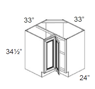 RTA Southport Espresso Shaker 33" Corner Base Cabinet (Trays sold separately for a Lazy Susan application) with 1 Decorative End Panel and Lazy Susan Trays