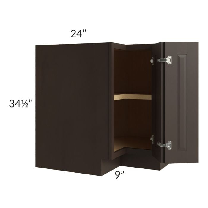 RTA Southport Espresso Shaker 33" Corner Base Cabinet (Trays sold separately for a Lazy Susan application) with 1 Decorative End Panel and Lazy Susan Trays