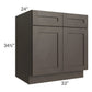 RTA Southport Espresso Shaker 33" Sink Base Cabinet