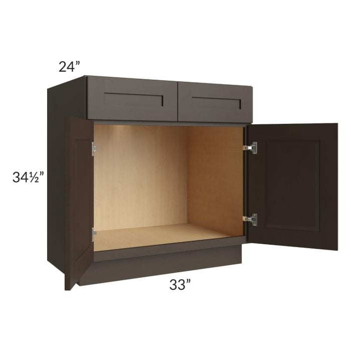 RTA Southport Espresso Shaker 33" Sink Base Cabinet