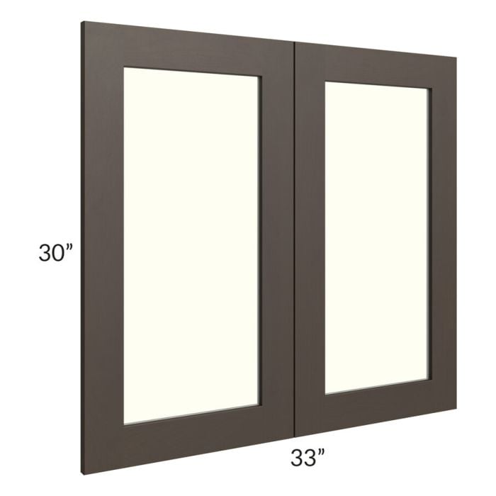 RTA Southport Espresso Shaker 33" x 30" Glass Doors Only