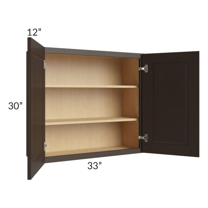 RTA Southport Espresso Shaker 33" x 30" Wall Cabinet