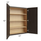 RTA Southport Espresso Shaker 33" x 42" Wall Cabinet with 2 Decorative End Panels and Glass Door