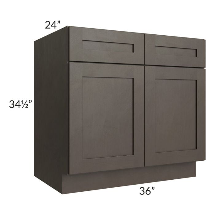 RTA Southport Espresso Shaker 36" Base Cabinet with 2 Roll Out Trays