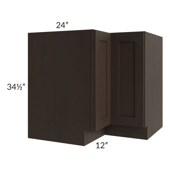 RTA Southport Espresso Shaker 36" Corner Base Cabinet (Trays sold separately for a Lazy Susan application) with 1 Decorative End Panel and Lazy Susan Trays