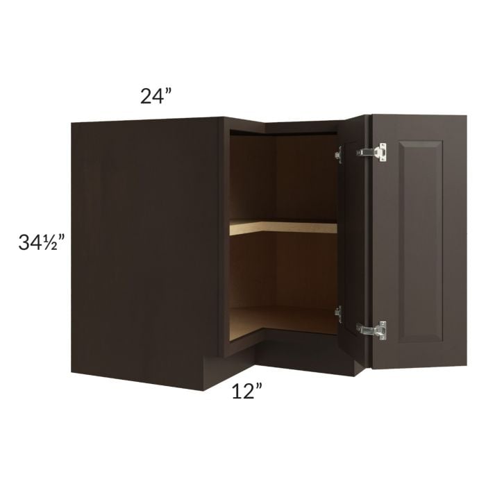 RTA Southport Espresso Shaker 36" Corner Base Cabinet (Trays sold separately for a Lazy Susan application) with 1 Decorative End Panel and Lazy Susan Trays