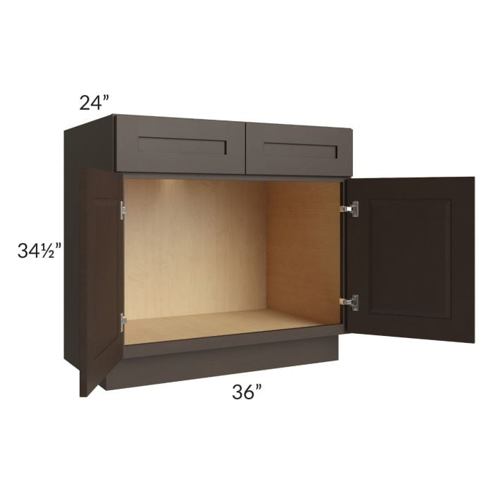 RTA Southport Espresso Shaker 36" Sink Base Cabinet
