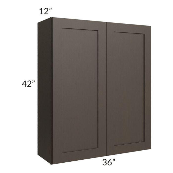 RTA Southport Espresso Shaker 36" x 42" Wall Cabinet with 2 Decorative End Panels
