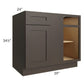 RTA Southport Espresso Shaker 42" Blind Base Cabinet