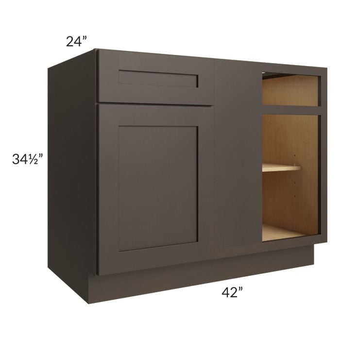 RTA Southport Espresso Shaker 45" Blind Base Cabinet with 1 Decorative End Panel