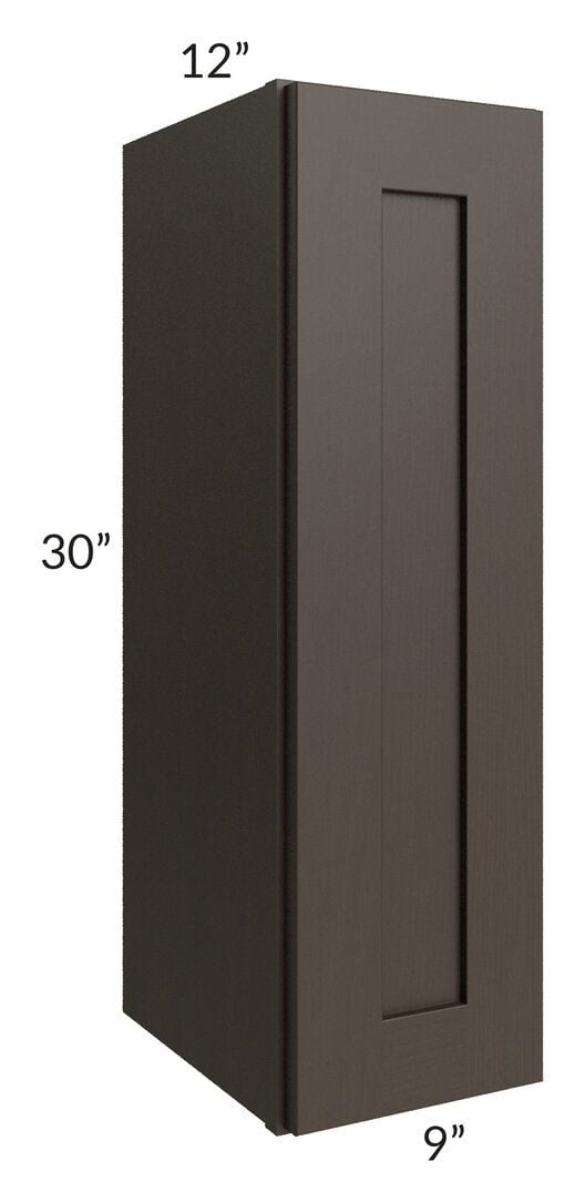 RTA Southport Espresso Shaker 9" x 30" Wall Cabinet with 2 Decorative End Panels