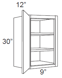 RTA Southport Espresso Shaker 9" x 30" Wall Cabinet with 2 Decorative End Panels