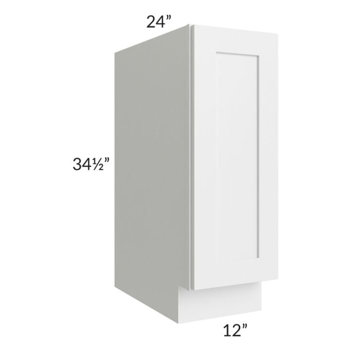 RTA Southport White Shaker 12" Spice Base Cabinet with 1 Decorative End Panel