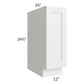 RTA Southport White Shaker 12" Spice Base Cabinet with 2 Decorative End Panels
