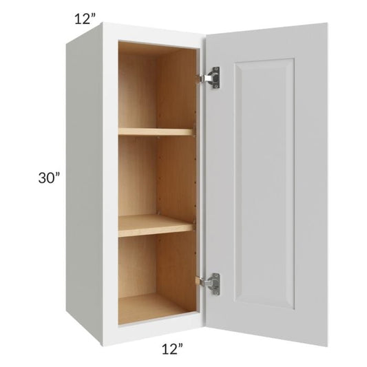 RTA Southport White Shaker 12" x 30" Wall Cabinet with Glass Door
