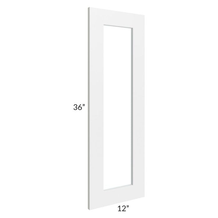 RTA Southport White Shaker 12" x 36" Glass Door Only