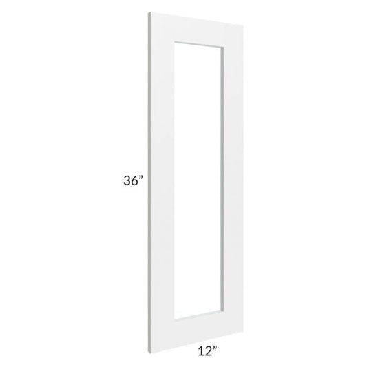 RTA Southport White Shaker 12" x 36" Glass Door Only