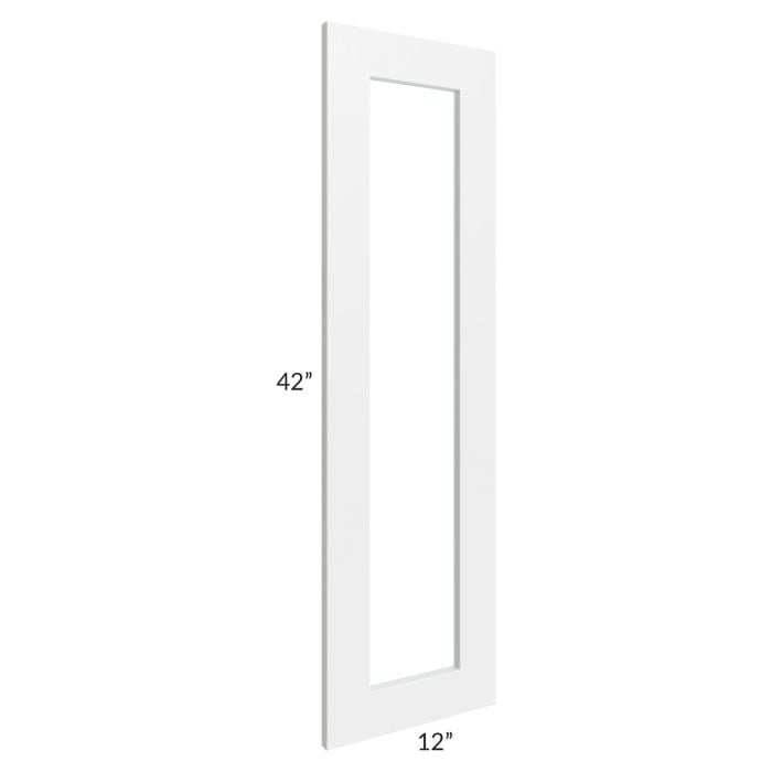 RTA Southport White Shaker 12" x 42" Glass Door Only