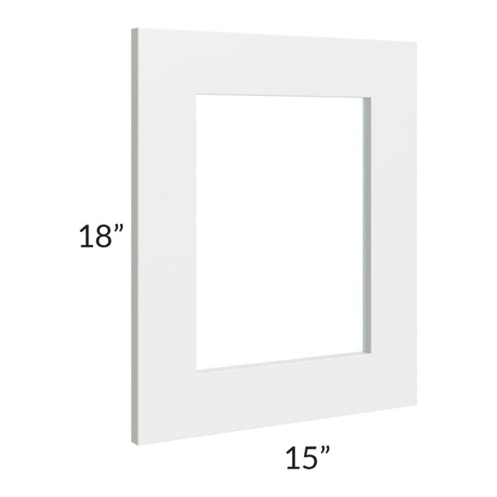 RTA Southport White Shaker 15" x 18" Glass Door Only