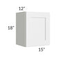 RTA Southport White Shaker 15" x 18" Wall Cabinet