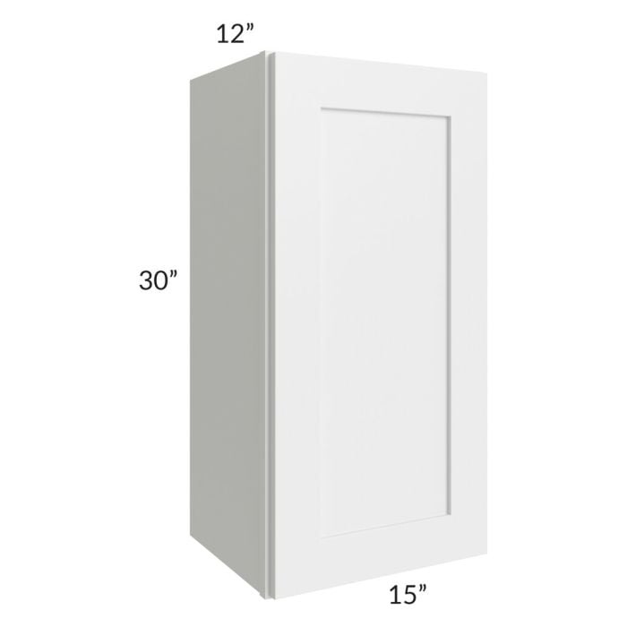 RTA Southport White Shaker 15" x 30" Wall Cabinet with 2 Decorative End Panels