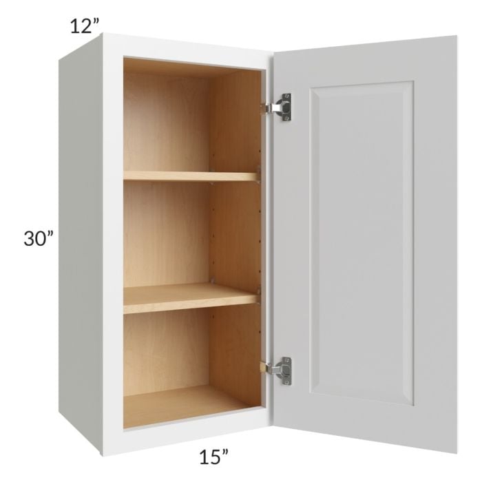 RTA Southport White Shaker 15" x 30" Wall Cabinet with 2 Decorative End Panels
