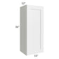 RTA Southport White Shaker 15" x 36" Wall Cabinet with Glass Door