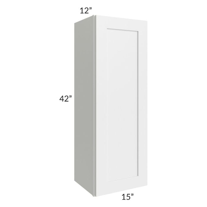 RTA Southport White Shaker 15" x 42" Wall Cabinet with 1 Decorative End Panel