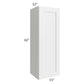 RTA Southport White Shaker 15" x 42" Wall Cabinet with 2 Decorative End Panels and Glass Door