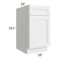 RTA Southport White Shaker 18" Base Cabinet with 2 Decorative End Panels and 2 Roll Out Trays