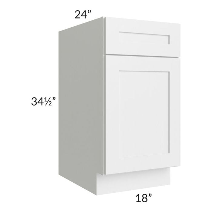 RTA Southport White Shaker 18" Base Cabinet with Trash Can Insert and Can