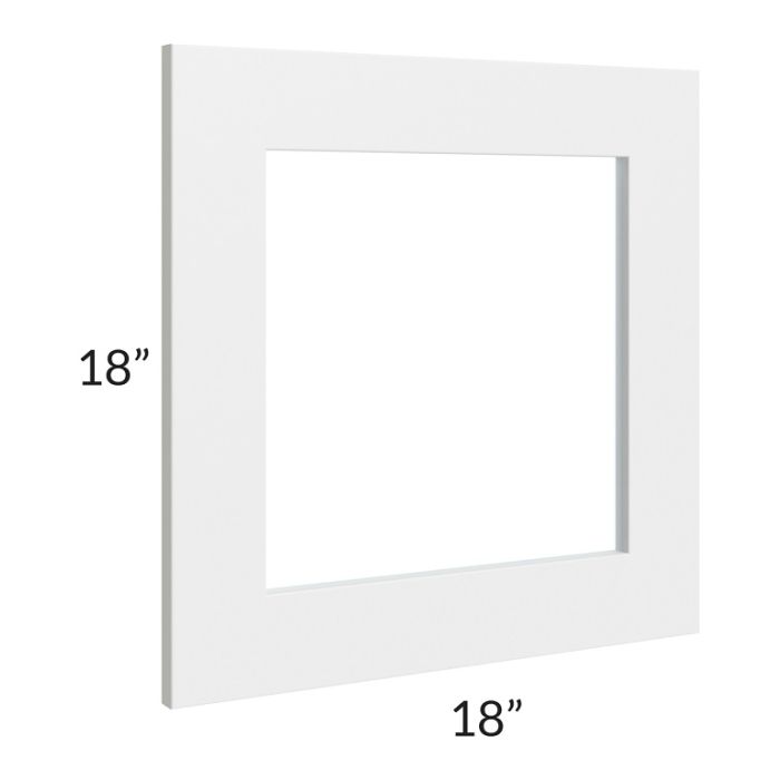 RTA Southport White Shaker 18" x 18" Glass Door Only