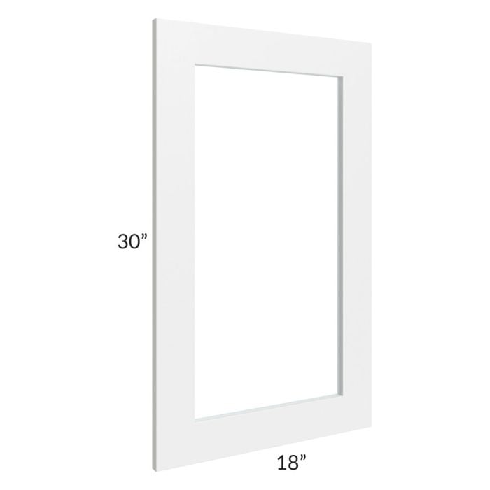 RTA Southport White Shaker 18" x 30" Glass Door Only