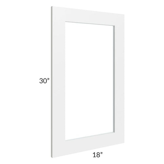 RTA Southport White Shaker 18" x 30" Glass Door Only