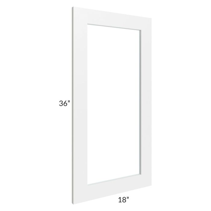 RTA Southport White Shaker 18" x 36" Glass Door Only